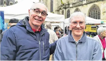  ?? ?? Gérard Thibervill­e, président d’Emmaüs Alençon, et Jacques Watteau, co-président de SOS Familles.