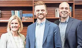  ?? UNIVERSITY OF WISCONSIN-MADISON ?? Katie Eklund, Stephen Kilgus and Andy Garbacz, who teach in the Department of Educationa­l Psychology at UW-Madison, received a federal grant to grow the workforce of school psychologi­sts across the country.