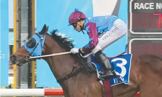  ??  ?? Armet brings up a winning double at the Gold Coast for trainer Alicia Willick after stablemate Diamonds On Ruby (below) won earlier on the program.