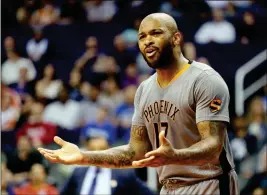  ?? ASSOCIATED PRESS ?? PHOENIX SUNS FORWARD P.J. TUCKER (17) LOOKS ON Orleans Pelicans on Feb. 13 in Phoenix. in the first quarter against the New