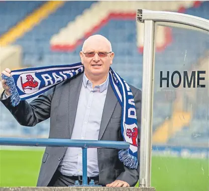  ?? Picture: SNS. ?? It’s back to the future for Raith boss John McGlynn who celebrated his return to the Stark’s Park hotseat with a big win at Dumbarton.