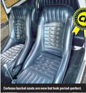  ??  ?? Corbeau bucket seats are new but look period-perfect.