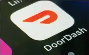  ?? ASSOCIATED PRESS FILE PHOTO ?? The DoorDash app is shown on a smartphone on Feb. 27, 2020, in New York.