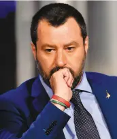  ?? PHOTO AFP ?? Le ministre italien de l’intérieur, Matteo Salvini à la télévision italienne.