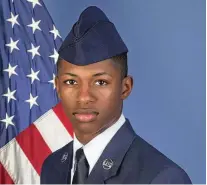  ?? U.S. AIR FORCE VIA AP ?? Senior Airman Roger Fortson in a Dec. 24, 2019, photo. The Air Force says the airman supporting its Special Operations Wing at Hurlburt Field, Fla., was shot and killed during an incident involving the Okaloosa County Sheriff’s Office on May 3.