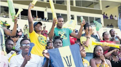  ?? FILE ?? Supporters of the Jamaica Tallawahs celebrate their first win of the 2019 Caribbean Premier League campaign after they defeated the Barbados Trident at Sabina Park on Sunday, September 15, 2019.