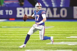  ?? JEFFREY T. BARNES/ASSOCIATED PRESS ?? Buffalo quarterbac­k Josh Allen has become one of the NFL’s most adept throwers of the deep ball. He was the fourth-rated passer in the league in the regular season.