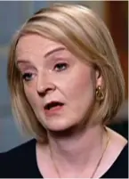  ?? ?? On TV: Liz Truss pledges to strengthen US ties yesterday