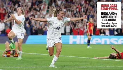  ?? REUTERS ?? Toone raider: the super sub celebrates her late equaliser to take the tie to extra time