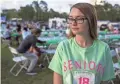  ?? SEAN LOGAN/THE REPUBLIC ?? Santa Fe High School senior Kayte Alford attends a dinner a day after the shooting.