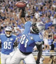  ?? GREGORY SHAMUS / GETTY IMAGES ?? Calvin Johnson signed a huge contract extension in 2012 when he was 27 and hasn’t played a full season in either of the last two years.