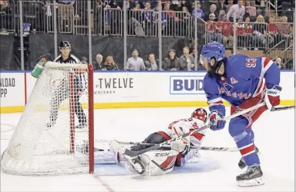  ?? Bruce Bennett / Getty Images ?? Center Mika Zibanejad had career highs of 41 goals and 75 points despite playing in only 57 games last season.