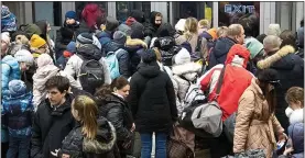  ?? ?? ESCAPE: Ukrainian refugees queuing for trains to Poland earlier this year