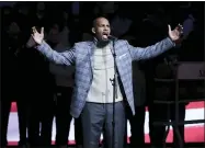  ?? AP PHOTO/FRANK FRANKLIN II, FILE ?? FILE - In this Nov. 17, 2015, file photo, R. Kelly performs the national anthem before an NBA basketball game between the Brooklyn Nets and the Atlanta Hawks in New York. A federal jury in New York convicted the R&B superstar Monday, Sept. 27, 2021, in a sex traffickin­g trial.