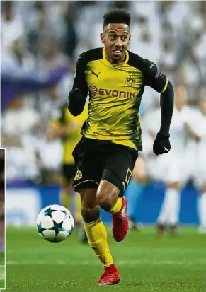  ??  ?? Together again: Former teammates at Borussia Dortmund Pierre-Emerick Aubameyang and Henrikh Mkhitaryan (inset) will be reunited at Arsenal. — AP / AFP