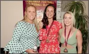  ?? ?? B Grade award winners: Most Determined - Tahnee Pearce, Best and Fairest -Alice Cooper and Victoria Bruce.