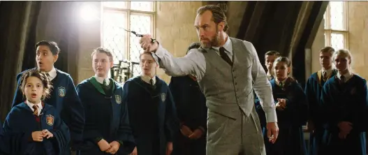  ?? WARNER BROS. ?? Actor Jude Law stars as a young Albus Dumbledore in the Pottervers­e’s latest movie, Fantastic Beasts: The Crimes of Grindelwal­d.