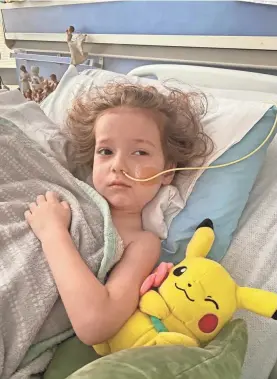  ?? PHOTOS PROVIDED BY ASHLEY KENNON ?? Lylah Baker recovers from brain damage after being infected with deadly foreign bacteria that aren’t normally found in most of the United States.