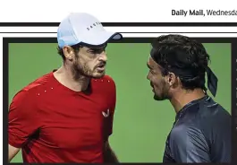  ?? GETTY IMAGES ?? Out of order: an angry Andy Murray confronts Fabio Fognini at the net