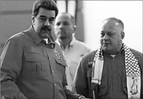  ??  ?? Diosdado Cabello President of Venezuela’s National Constituen­t Assembly and Venezuela’s President Nicolas Maduro are seen during a meeting of the Sao Paulo Forum in Caracas, Venezuela, July 28, 2019. (Photo: Reuters)