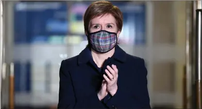  ?? ?? Nicola Sturgeon launched her party’s local government election campaign without the press being invited