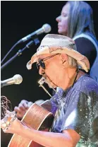  ??  ?? Willie Thrasher, front, will perform with Linda Saddleback, back, Duke Redbird, Willy Mitchell, Lloyd Cheechoo and Gordon Dick Sr. in the Indigenous Trailblaze­rs Saturday at the Vancouver Folk Music Festival.