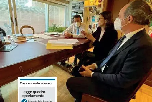  ?? ?? I summit
Non si contano i summit nei quasi 5 anni trascorsi dai referendum. L’ultimo, a febbraio, fra Matteo Salvini, Maria Stella Gelmini e Luca Zaia