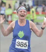  ??  ?? Kanturk’s Mary Boyce (Mount Hillary) thrilled to cross the finishing line.