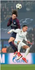  ?? Foto: AFP/Marcou ?? Scheinries­e: Paris mit Rabiot (l.) unterlag Real mit Vazquez.