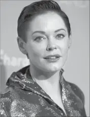  ?? Richard Shotwell Associated Press ?? ROSE McGOWAN, shown at a premiere in Los Angeles in 2015, got her Twitter account suspended after the social media company said she broke its rules.