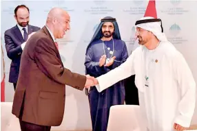  ??  ?? Sheikh Ahmed bin Saeed Al Maktoum, Chairman and Chief Executive, Emirates airline and Group signed the agreement with Mikailhoua­ri, President Airbus Africa Middle East in the presence of Sheikh Mohammed bin Rashid Al Maktoum, Vice President and Prime...