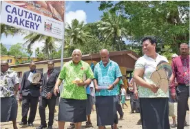  ?? Ronald Kumar ?? Prime Minister Voreqe Bainimaram­a after opening the Cautata Village bakery on October 22, 2019. Photo: