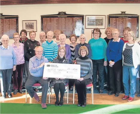  ??  ?? THE ladies’ section at Carnoustie Bowling Club has donated £1,000 to the Archie Foundation.The money was raised by club members and bowlers from other clubs during the ladies’ section’s 90th anniversar­y.It will go towards the Archie Foundation’s appeal to raise £2 million for a twin operating theatre at