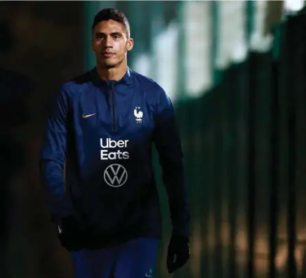  ?? EFE ?? Varane, antes de un entrenamie­nto con la selección francesa.