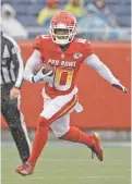  ?? PHELAN M. EBENHACK/AP FILE PHOTO ?? Chiefs wide receiver Tyreek Hill, who played in the Jan. 27 Pro Bowl, was never charged with child abuse because prosecutor­s said they did not have enough evidence.