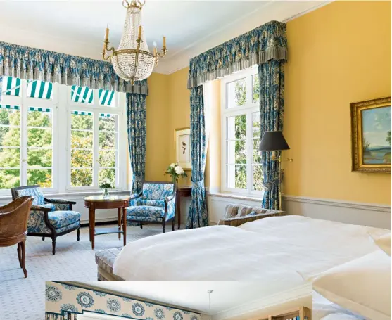  ?? ?? Clockwise from above: Parkvilla Park Suite; Prestige Junior Suite; Parkvilla Royal Garden Suite’s terrace.