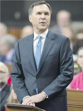  ??  ?? Finance Minister Bill Morneau delivers the federal budget in the House of Commons on Tuesday.