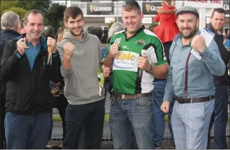  ?? Photo by Domnick Walsh. ?? The O’Mahony men ready for a big day of winnnigs at the track on Sunday - Peter, Mikey, Steven and Declan – as the Listowel Races Harvest Festival 2018 got underway at the Island amid one of the most hotly-anticipate­d meetings of recent years.