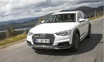  ?? (Photos © Audi) ?? Signes de ralliement des versions Allroad : la grille de la calandre single frame, parcourue ici de baguettes verticales chromées, des ailes élargies, une hauteur de caisse augmentée, etc.