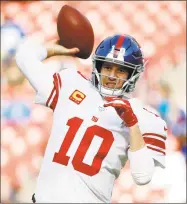  ?? Patrick Semansky / Associated Press ?? Former Giants quarterbac­k Eli Manning won the Pro Football Writers of America’s Good Guy Award for his cooperatio­n with the media.