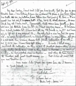  ??  ?? Brigadier General George Kemp’s letter to Harold’s parents