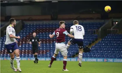  ??  ?? Chris Wood heads Burnley’s winner. Photograph: James Gill - Danehouse/Getty Images