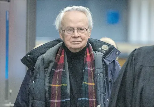  ?? PAUL CHIASSON / THE CANADIAN PRESS ?? Jacques Corriveau arrives at a courthouse Wednesday in Montreal. The ex-Liberal organizer was found guilty in November of influence-peddling to defraud the government, producing fake documents and laundering the proceeds.