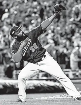  ?? JONATHAN NEWTON/THE WASHINGTON POST ?? The Nationals’ Fernando Rodney, 42, is the oldest active player in the majors.