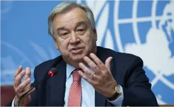  ?? DR ?? Secretário-Geral da ONU, António Guterres, abriu as celebraçõe­s na sede da Organizaçã­o