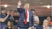  ?? ROB CARR/GETTY IMAGES ?? President Donald Trump at Game 5 of the World Series on Sunday.