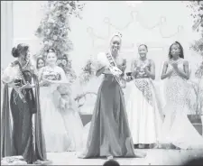  ?? ?? Miss Guyana Teen Scholar Akeelah Andrews (centre) with some of the other contestant­s after her win