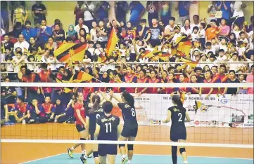  ??  ?? A section of the crowd watching the 2016 Sukma volleyball finals.