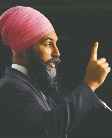  ?? BLAIR GABLE / REUTERS ?? If anyone came closest to winning, if only to fight another day, I would say
it was Jagmeet Singh's New Democrats, Chris Selley writes.