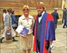  ?? PHOTO PROVIDED. ?? Author Lois Letchford of Green Island and her son Nicholas Letchford of England attend Nicholas’ graduation ceremony at the University of Oxford.